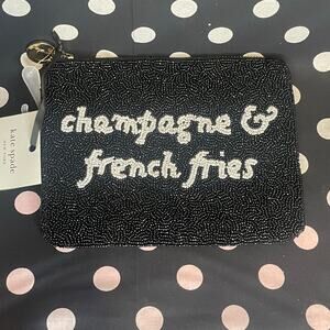 Kate Spade for Target Champagne and French Fries Beaded Clutch - Black/White NEW
